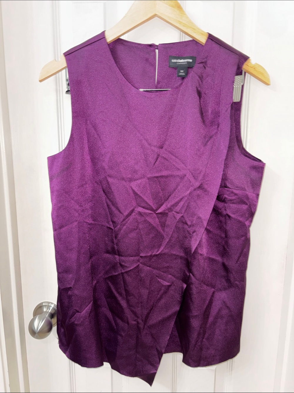 Liz Claiborne Deep Purple Sleeveless Shell Blouse